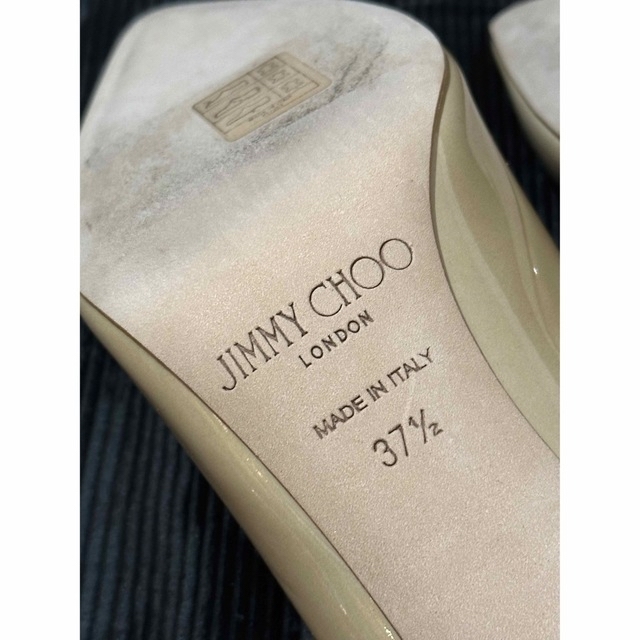 Jimmy choo 37.5 パンプス　ヌードカラー　エナメル