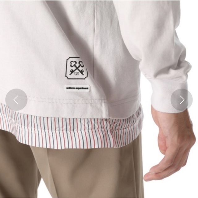 uniform experiment(ユニフォームエクスペリメント)の新品 uniform experiment HEM LAYERED WIDE メンズのトップス(Tシャツ/カットソー(七分/長袖))の商品写真