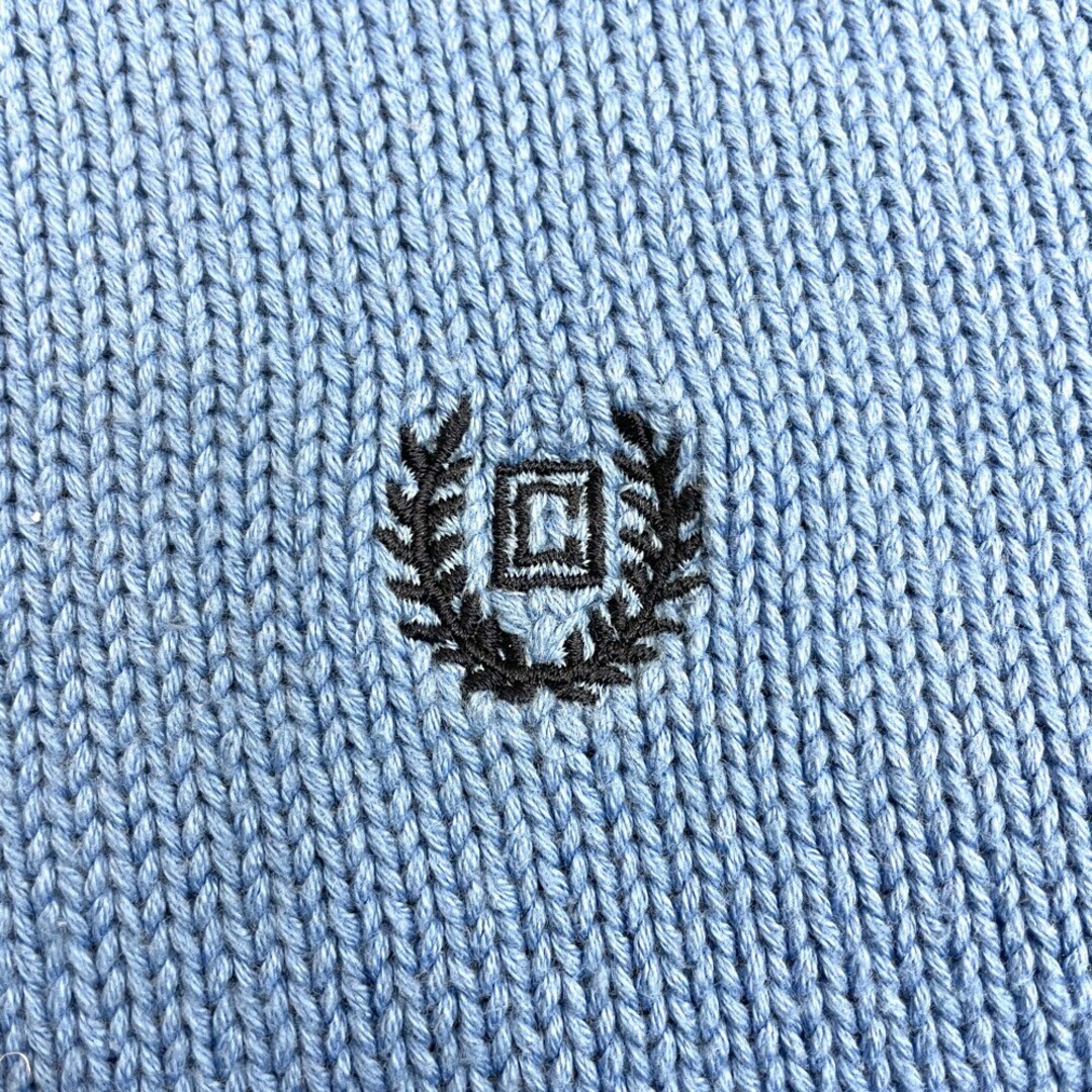 チャップス CHAPS ハーフジップ セーター コットンニット プルオーバー ワンポイント ロゴ 刺繍 長袖 サイズ：L ライトブルー