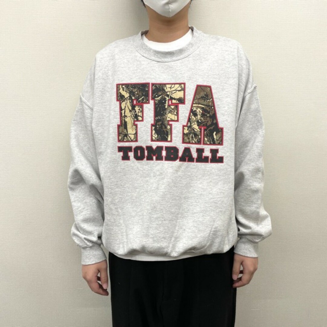 ギルダン GILDAN スウェット シャツ トレーナー FFA TOMBALL プリント 長袖 サイズ：2XL ヘザーグレー