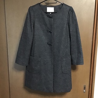 クチュールブローチ(Couture Brooch)のウール混リボンデザインジャケットコート(ロングコート)