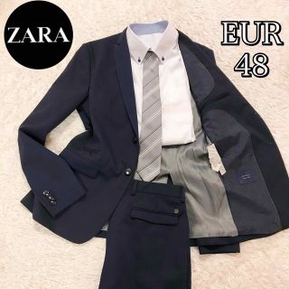 ZARA MAN/ザラ マン✨美品 3ピースセットアップ ネイビー Mサイズ相当