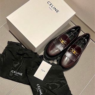 セリーヌ(celine)のCELINEセリーヌ トリオンフチェーン マーガレット ローファー37(ローファー/革靴)