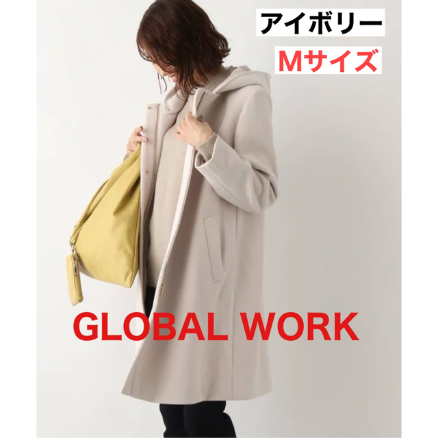 GLOBAL WORK 軽やかストレッチ2WAYコート アイボリー Mジャケット/アウター