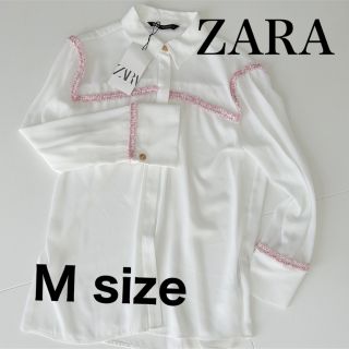 ザラ(ZARA)のZARA ブラウス　ゴールドボタン(シャツ/ブラウス(長袖/七分))