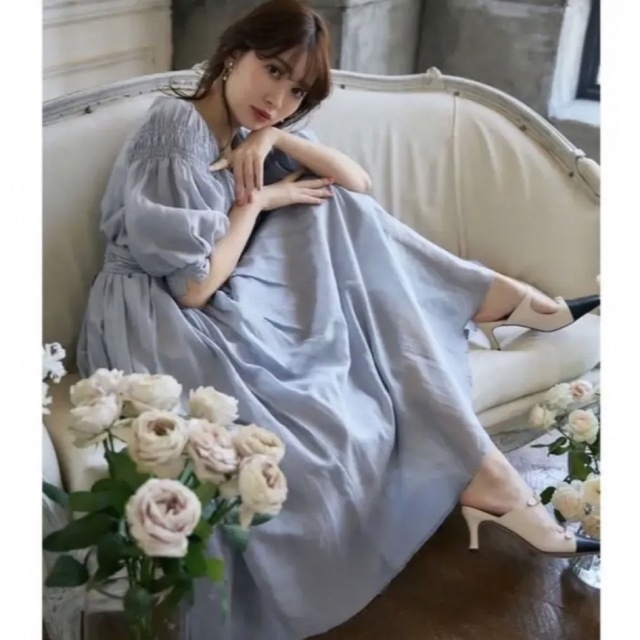 ハーリップトゥ Airy Volume Sleeve Dress - ロングワンピース/マキシ