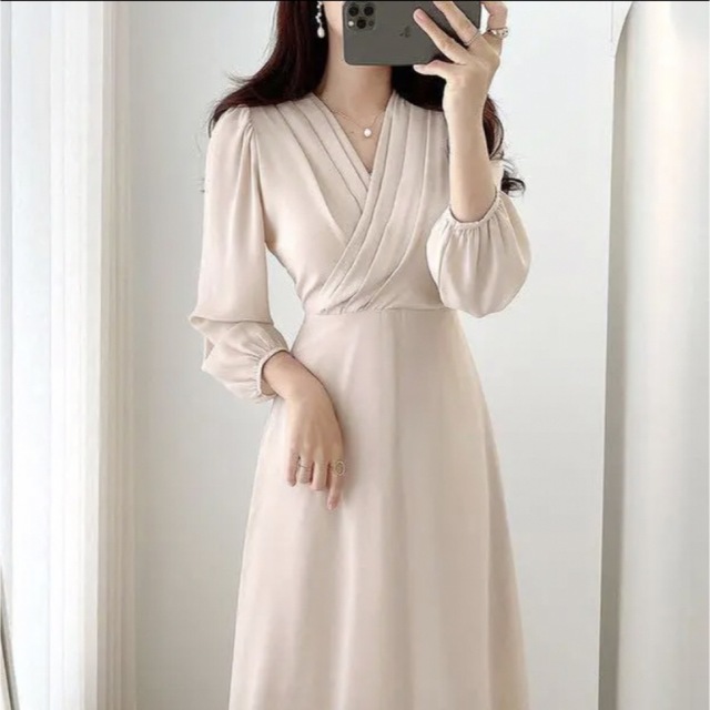 ワンピース　ドレス　授乳　マタニティ レディースのフォーマル/ドレス(ミディアムドレス)の商品写真