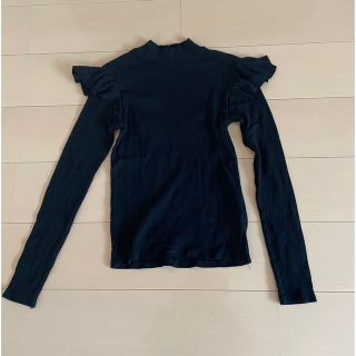 ザラ(ZARA)のZARAザラ🖤ショルダーフリルハイネックリブカットソー(カットソー(長袖/七分))