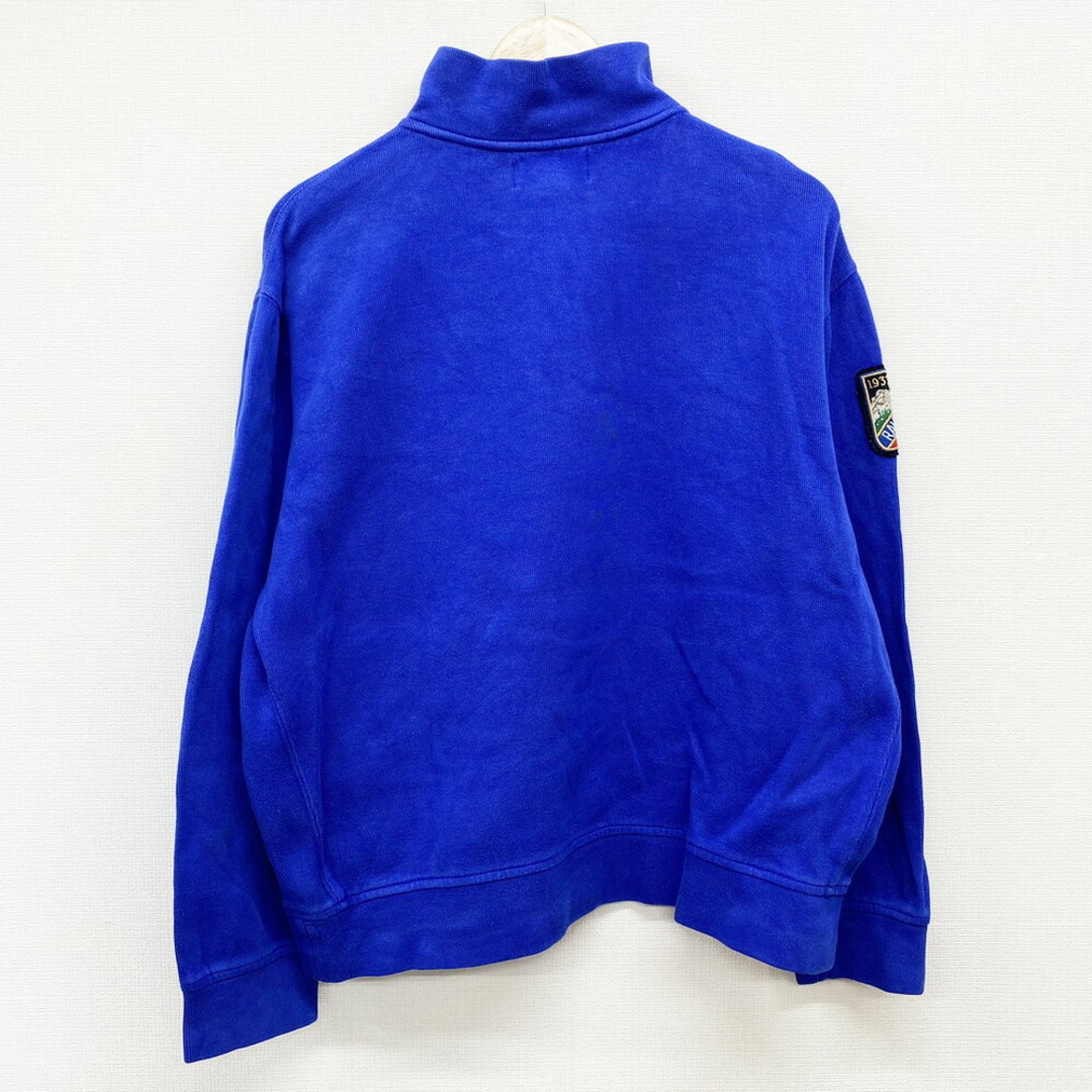 Ralph Lauren(ラルフローレン)の【中古】ポロ ラルフローレン Polo by Ralph Lauren ハーフジップ コットンニット セーター プルオーバー ハイネック ワンポイント ビッグポニー 刺繍 ワッペン 長袖 サイズ：L ブルー メンズのトップス(ニット/セーター)の商品写真