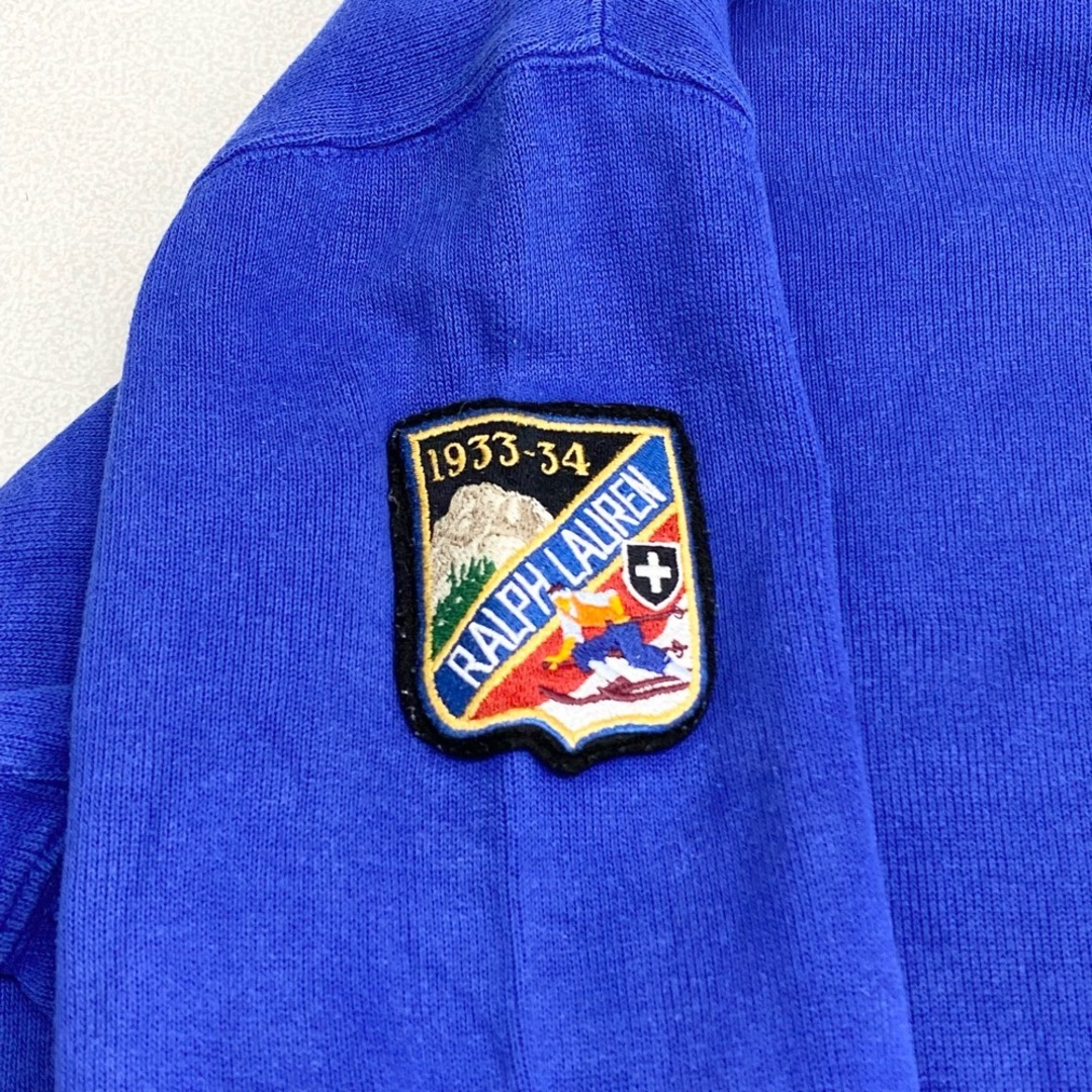 Ralph Lauren(ラルフローレン)の【中古】ポロ ラルフローレン Polo by Ralph Lauren ハーフジップ コットンニット セーター プルオーバー ハイネック ワンポイント ビッグポニー 刺繍 ワッペン 長袖 サイズ：L ブルー メンズのトップス(ニット/セーター)の商品写真