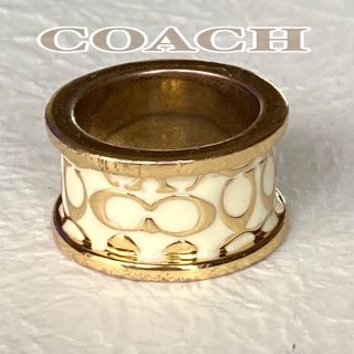 コーチ(COACH)の【正規品】COACHリング　ゴールド＆アイボリー　12号(リング(指輪))