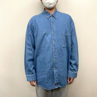 ディッキーズ(Dickies)の【中古】 ディッキーズ Dickies デニム シャツ ボタンダウン ロングスリーブ 長袖 サイズ：2XL インディゴ(シャツ)