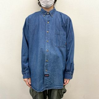 ディッキーズ(Dickies)の【中古】 ディッキーズ Dickies デニム シャツ ボタンダウン ロングスリーブ 長袖 サイズ：L インディゴ(シャツ)