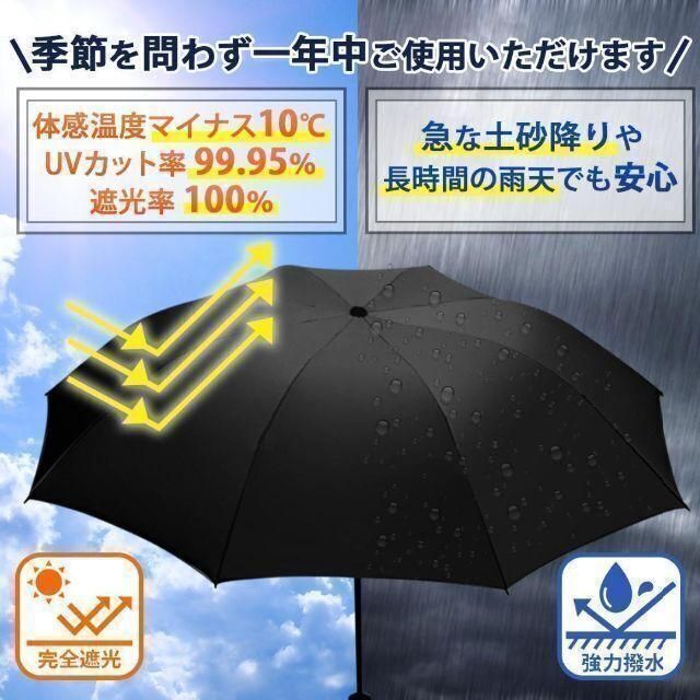晴雨兼用傘 メンズ 折りたたみ 雨傘 日傘 遮光 自動開閉 逆折り 10本骨 メンズのファッション小物(傘)の商品写真