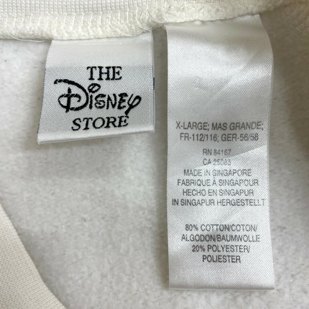 ディズニー THE DISNEY STORE スウェット シャツ トレーナー ミッキーマウス 刺繍 ワッペン 長袖 サイズ：XL ホワイト 4