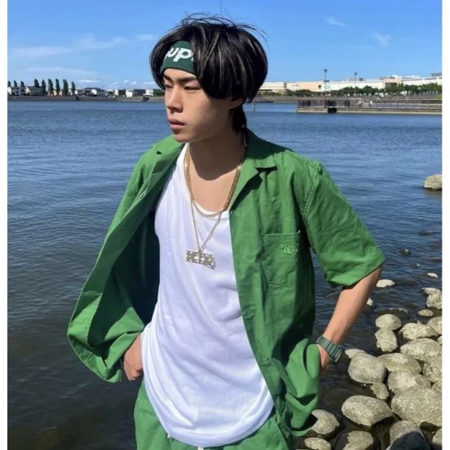 (raugh) Relax Linen Shrits green R-064 メンズのトップス(シャツ)の商品写真