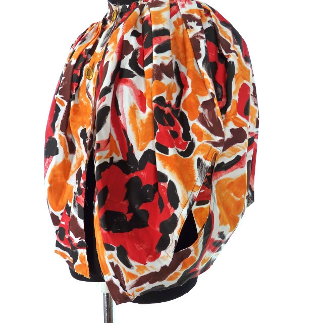 マルニ MARNI 20SS 総柄 ギャザーポンチョシャツ ブラウス 40