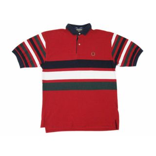 トミーヒルフィガー(TOMMY HILFIGER)の【中古】TOMMY HILFIGER/トミー ヒルフィガー 半袖 ボーダー 鹿の子 ポロシャツ 赤×紺×白×緑 【サイズ：Boy's L】(ポロシャツ)