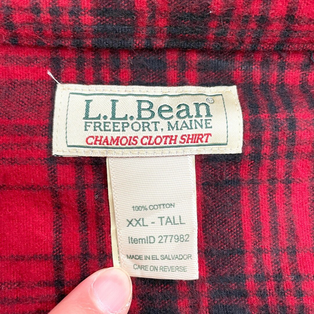 L.L.Bean(エルエルビーン)の【中古】 エルエルビーン L.L.Bean シャミー クロス シャツ フランネルシャツ チェック柄 ヘビーネル ロングスリーブ 長袖 サイズ：XXL-TALL レッド×ブラック  CHAMOIS CLOTH SHIRT メンズのトップス(シャツ)の商品写真