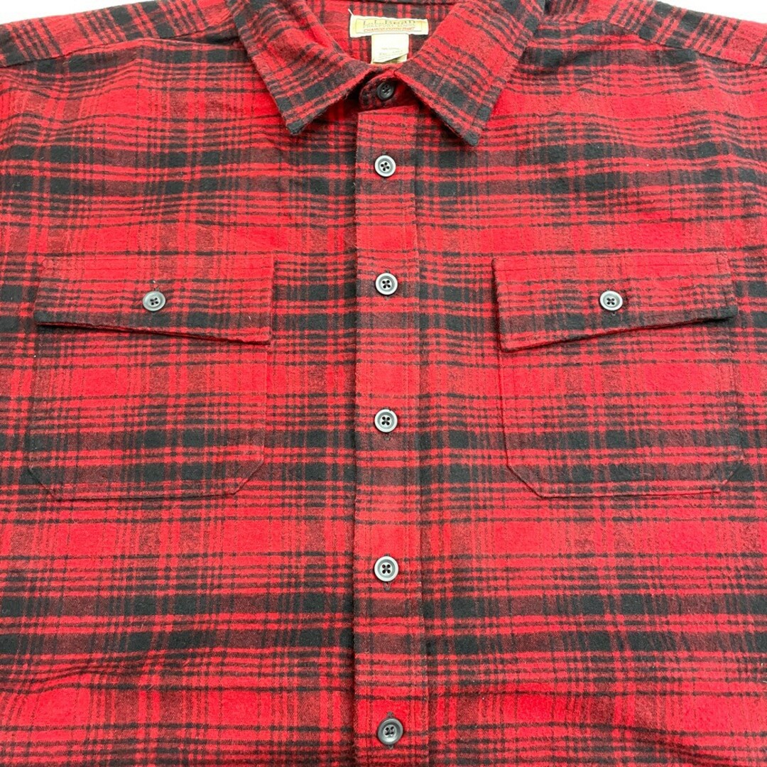 L.L.Bean(エルエルビーン)の【中古】 エルエルビーン L.L.Bean シャミー クロス シャツ フランネルシャツ チェック柄 ヘビーネル ロングスリーブ 長袖 サイズ：XXL-TALL レッド×ブラック  CHAMOIS CLOTH SHIRT メンズのトップス(シャツ)の商品写真