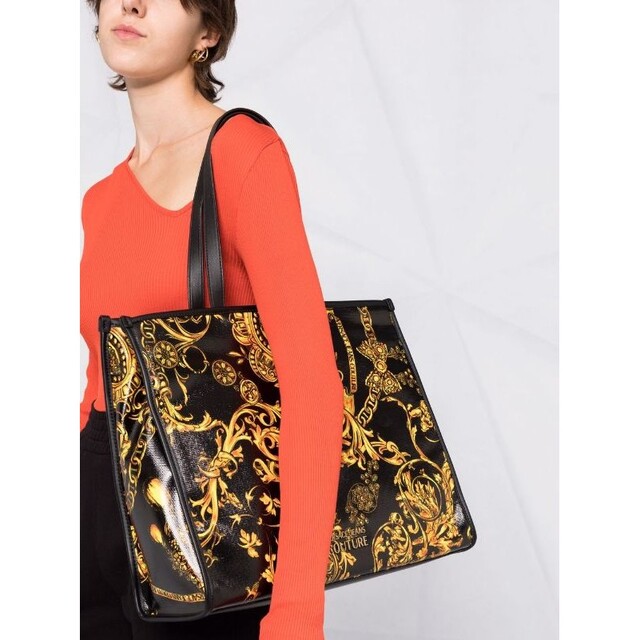 VERSACE - VERSACE JEANS COUTURE ハンドバッグ バロック ブラックの