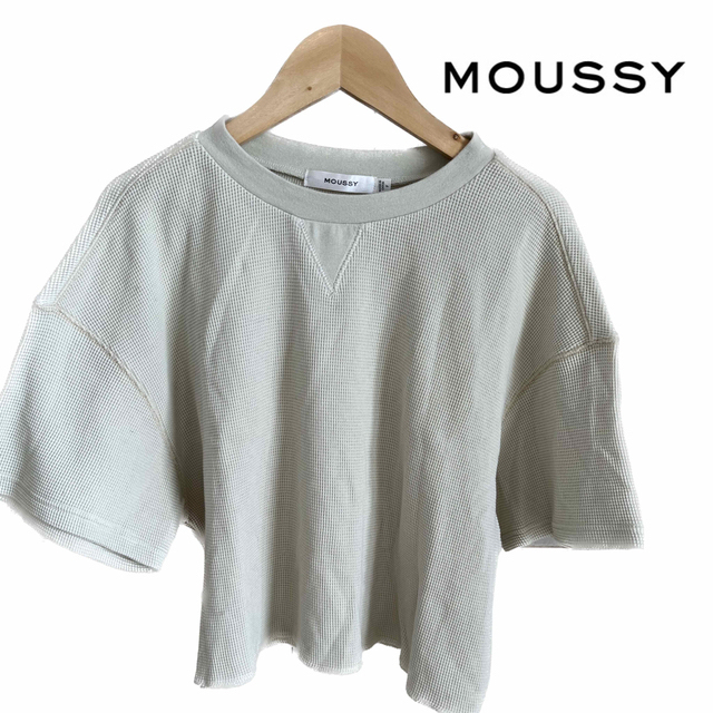 moussy(マウジー)のMOUSSY クロップド丈ドロップショルダーTシャツ レディースのトップス(Tシャツ(半袖/袖なし))の商品写真