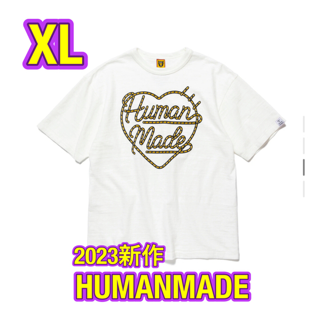 HUMAN MADE(ヒューマンメイド)のHUMANMADE ヒューマンメイド ハートTシャツ ホワイト XL メンズのトップス(Tシャツ/カットソー(半袖/袖なし))の商品写真