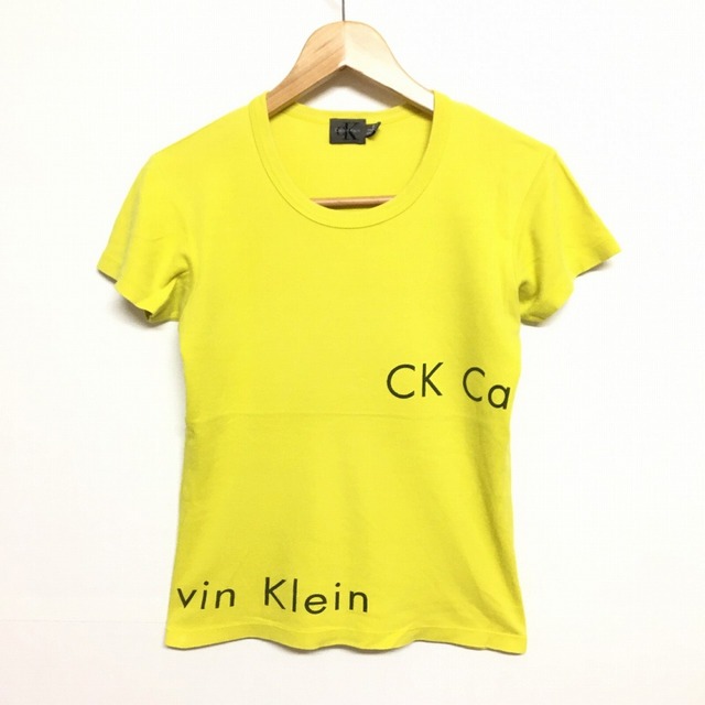 カルバンクライン /Calvin Klein ロゴプリント Tシャツ 半袖 サイズ：Women's S イエロー