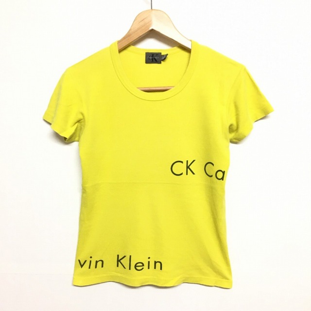 Calvin Klein(カルバンクライン)のカルバンクライン /Calvin Klein ロゴプリント Tシャツ 半袖 サイズ：Women's S イエロー古着 【中古】 レディースのトップス(Tシャツ(半袖/袖なし))の商品写真