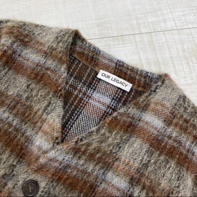 22aw OUR LEGACY アメント チェック モヘア カーディガン 46 | www