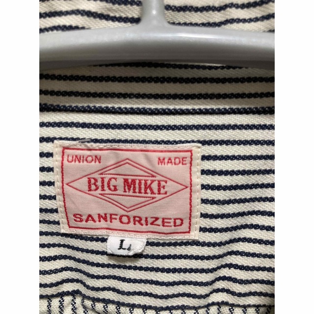 BIG MIKE アメリカンコットン　シャツジャケット　ストライプ　L メンズのジャケット/アウター(その他)の商品写真