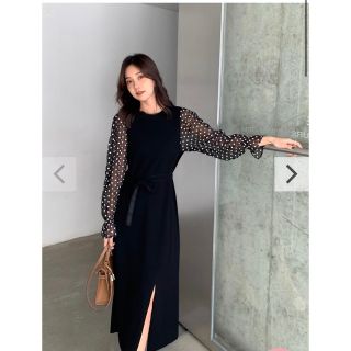 バースデーバッシュ(BIRTHDAY BASH)のSHEER DOT DRESS / birthday bash(ロングワンピース/マキシワンピース)