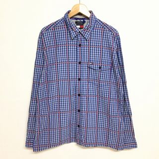 トミーヒルフィガー(TOMMY HILFIGER)のトミー ヒルフィガー/TOMMY HILFIGER チェックシャツ 長袖 サイズ：M ブルー×トリコロール古着 【中古】(シャツ/ブラウス(半袖/袖なし))