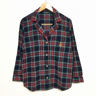 ラルフローレン(Ralph Lauren)のレディース ローレン ラルフローレン/LAUREN RALPH LAUREN チェック柄 パジャマシャツ 長袖　サイズ：Women's M ネイビー×グリーン×レッド古着 【中古】(シャツ/ブラウス(半袖/袖なし))