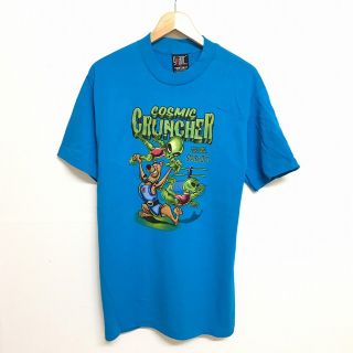 90's Giant by Tee Jays Scooby Doo "COSMIC CRUNCHER" スクービードゥ プリント 半袖 Tシャツ サイズ：M　ターコイズブルー Made in U.S.A　デッドストック DEAD STOCK(Tシャツ/カットソー(半袖/袖なし))