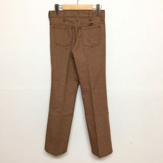 ラングラー(Wrangler)のラングラー/Wrangler STUDENT フレア チェックパンツ　実寸：W26 L26.5 ベージュ×エンジ×ダークブラウン　Made in U.S.A デッドストック Deadstock(スラックス/スーツパンツ)