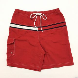 トミーヒルフィガー(TOMMY HILFIGER)のトミー ヒルフィガー/TOMMY HILFIGER スイム ショートパンツ　サイズ：S レッド×ネイビー×ホワイト古着 【中古】(スラックス/スーツパンツ)