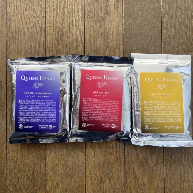 宅配 クイーンズヘナ 6個セット まとめ売り レッド・イエロー・ニュー