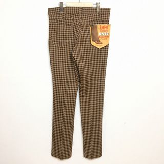 リー(Lee)のリー/Lee RIDERS KNIT BOOT CUT ブーツカット ニット パンツ 千鳥格子柄　実寸：W33.5 L35.5 ベージュ×ブラウン Made in U.S.A デッドストック Deadstock(スラックス/スーツパンツ)