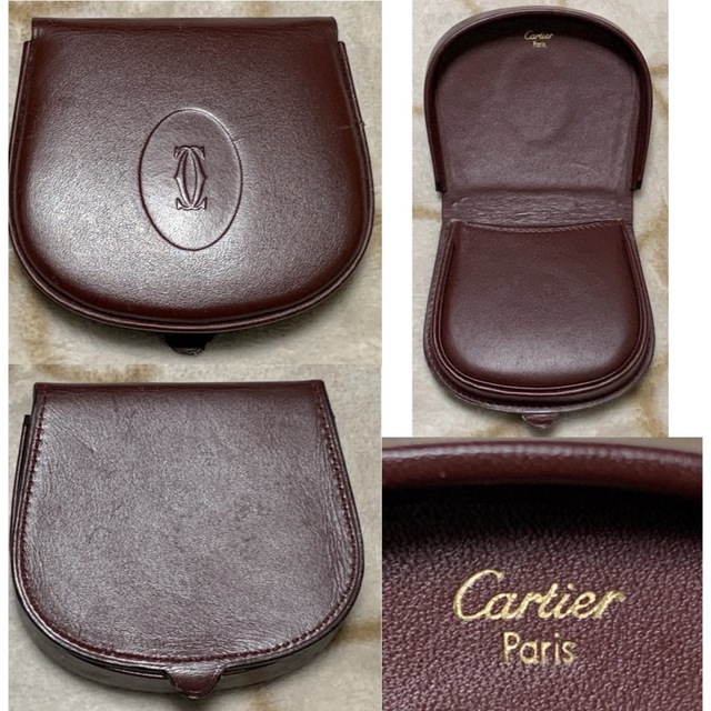 Cartier Parisカルティエ コインケース ボルドーゴールドマストライン