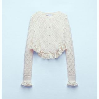 ZARA - 新品未使用 ラインストーンボタンニットカーディガンの通販 by ...