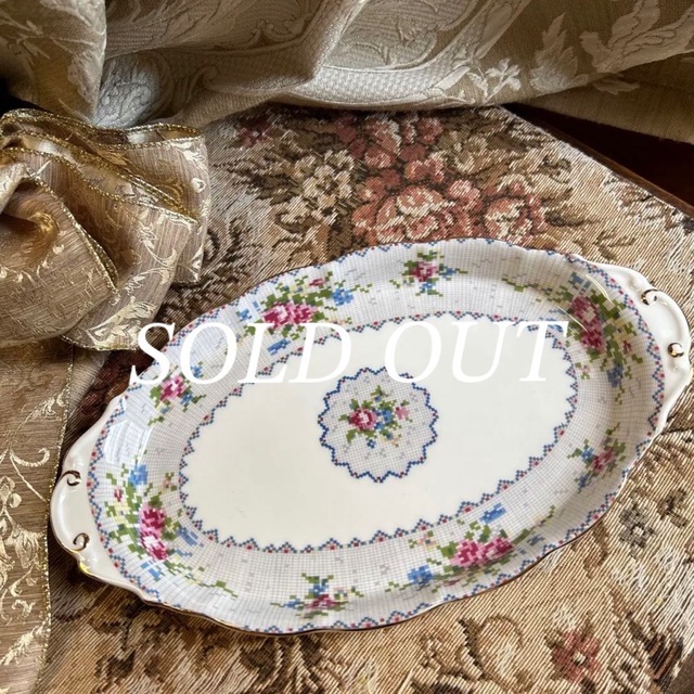 英国製 希少 Royal Albert 【Petit Point】リーガルトレイ 時間とお金