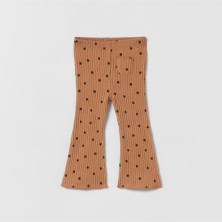 ザラキッズ(ZARA KIDS)の【新品】ZARA ドット リブ フレアパンツ(パンツ/スパッツ)