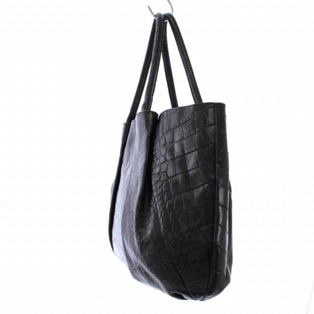 Furla(フルラ)のフルラ トートバッグ ハンドバッグ 裏地ドット柄 クロコ調 レザー 黒 レディースのバッグ(トートバッグ)の商品写真