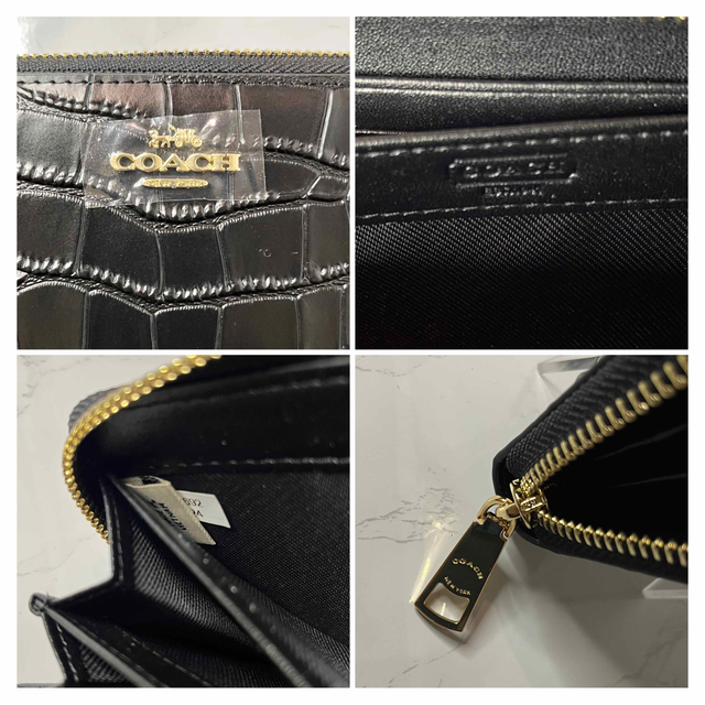 COACH(コーチ)の【超レア】COACH アコーディオン ジップ ウォレット クロコ エンボス メンズのファッション小物(長財布)の商品写真