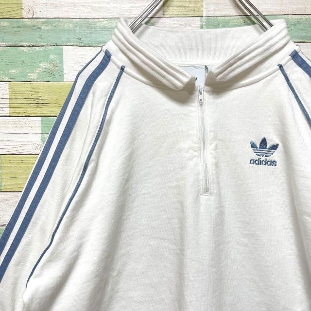 adidas（アディダス）トレフォイル　スウェット　グレー　オーバーサイズ