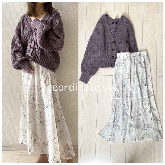 w closet(ダブルクローゼット)のコーデセット♡カーディガン&ロングスカート  w closet  grove レディースのレディース その他(セット/コーデ)の商品写真