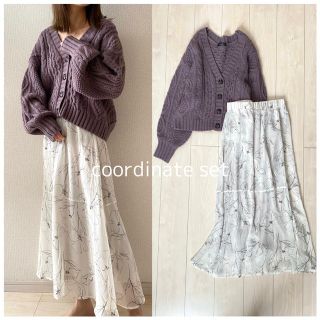 ダブルクローゼット(w closet)のコーデセット♡カーディガン&ロングスカート  w closet  grove(セット/コーデ)