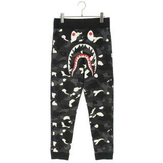 A BATHING APE アベイシングエイプ Side LogoPrint スウェットパンツ 001GDD201002X ブラック