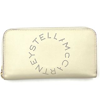 【限定価格】Stella McCartney ステラマッカートニー 長財布 ラウンドファスナー ロングウォレット ロゴ レザー    ホワイト 白 ゴールド金具 レディース 定番【品】